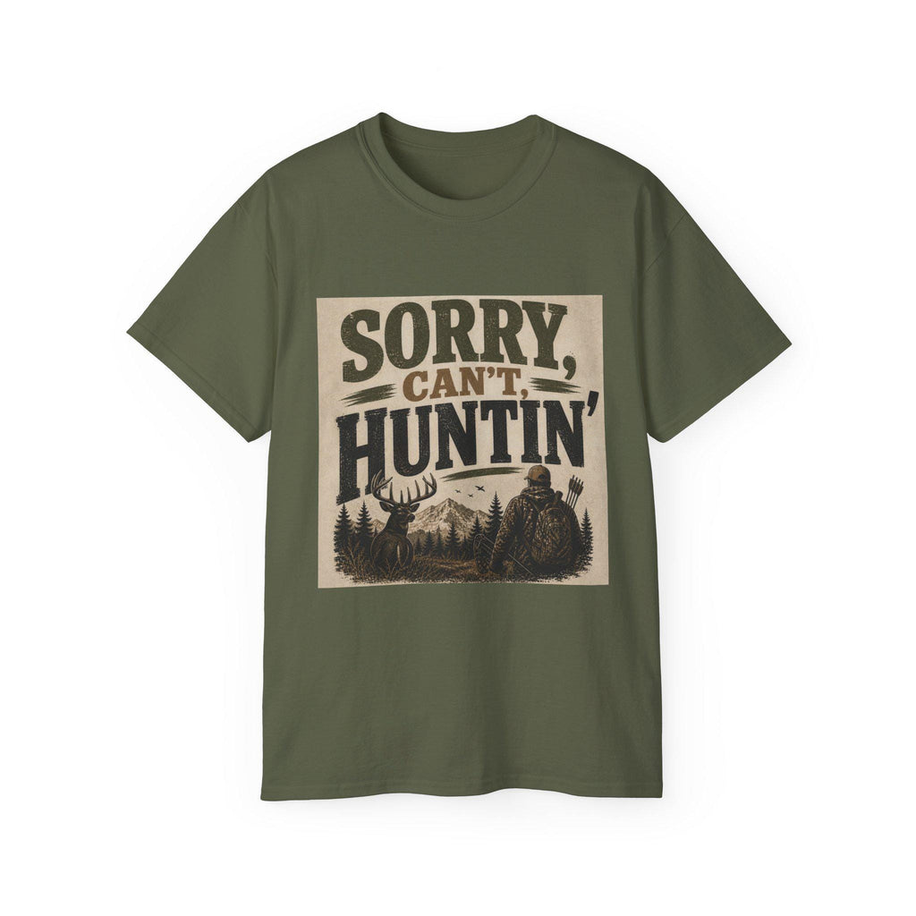 Sorry Can't Hunt graphic Tee | Hunting Mountains Deer Forest Shirt