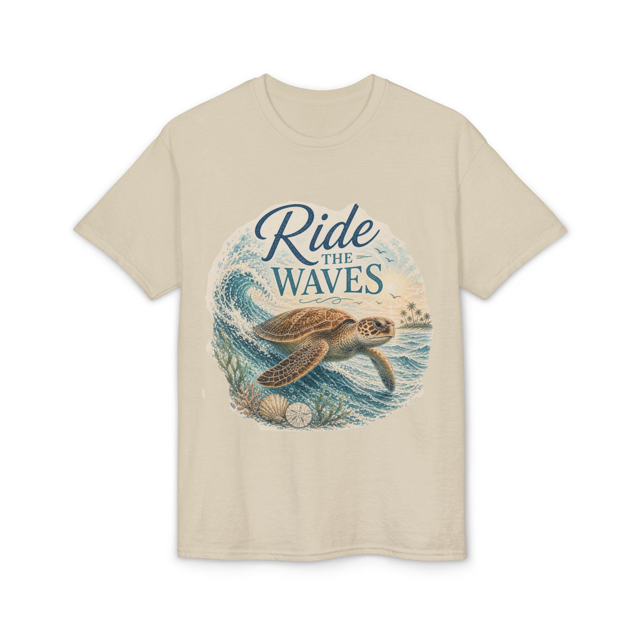 Ride the Waves Sea Turtle T-Shirt | Ocean Wave Graphic Tee
