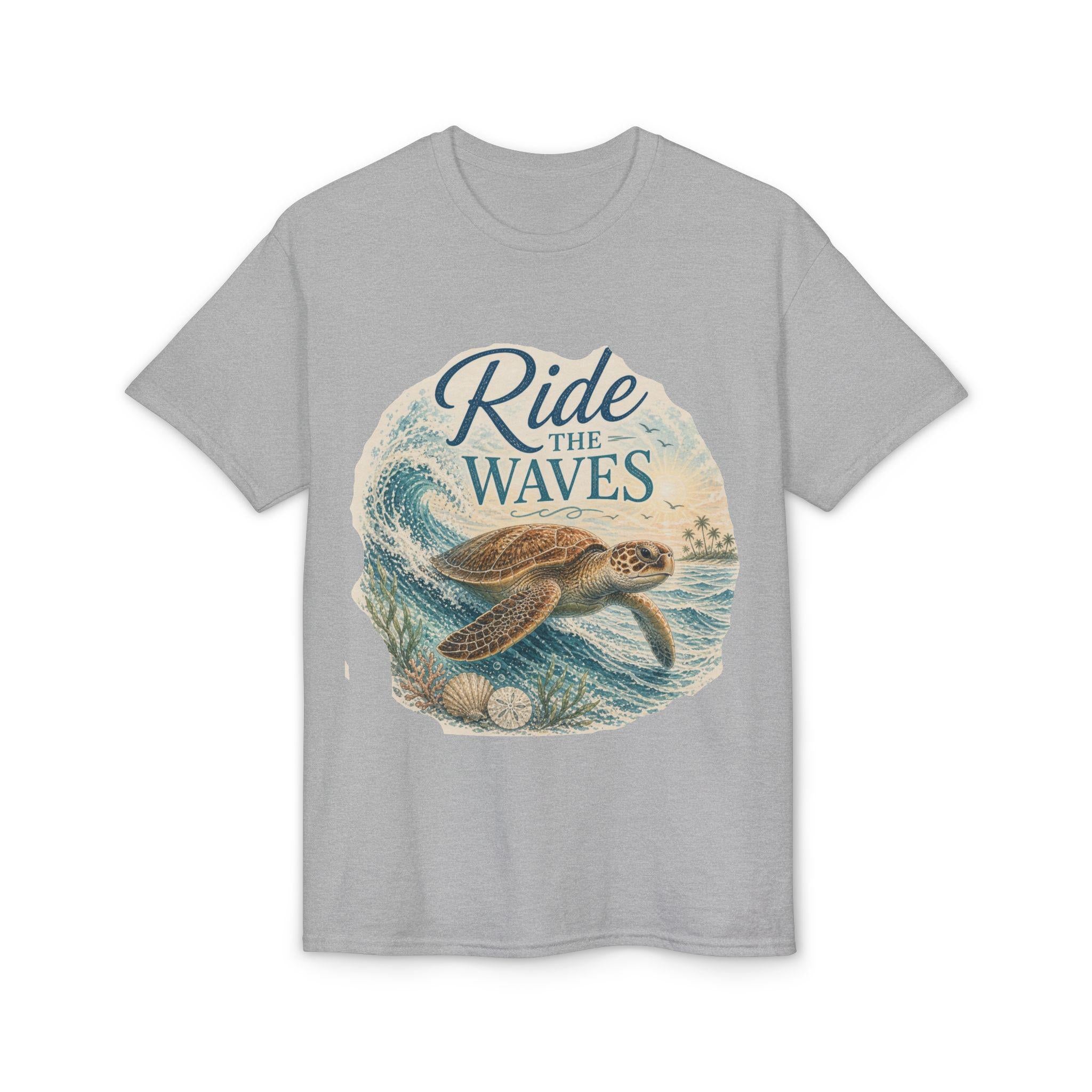 Ride the Waves Sea Turtle T-Shirt | Ocean Wave Graphic Tee