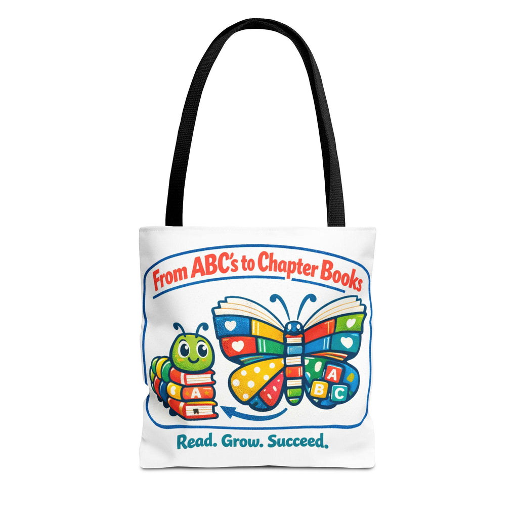 From ABCs to Chapter Books Tote Bag | Read Grow Succeed kids literacy