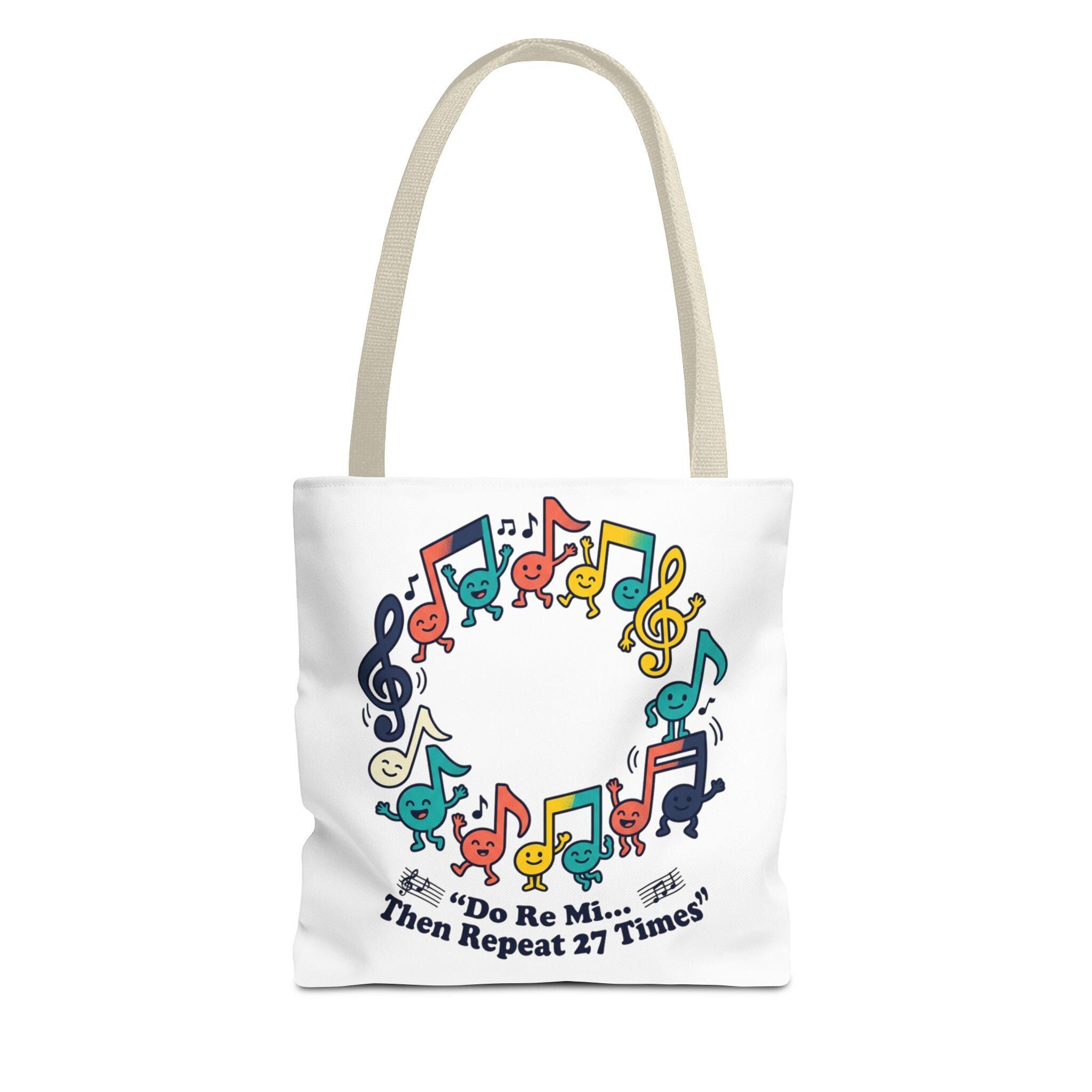 Do Re Mi Circle of Colorful Notes Tote Bag | Music Teacher Humor