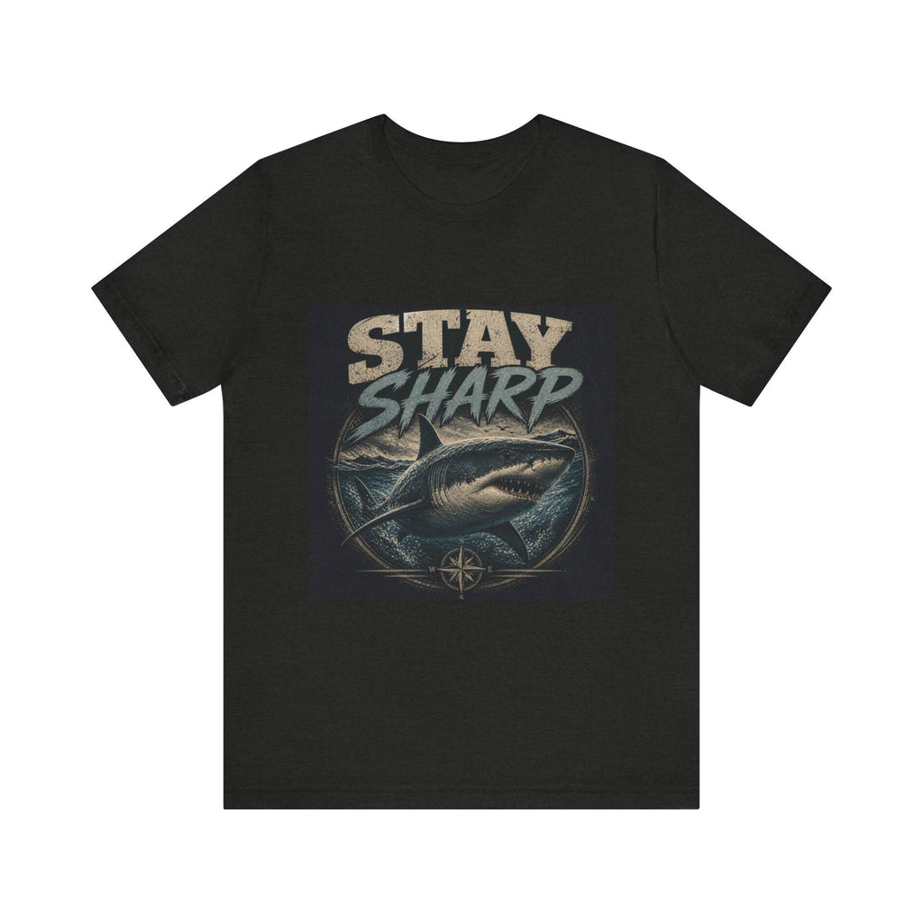 Stay Sharp Shark Tee | Vintage Nautical Compass Illustration