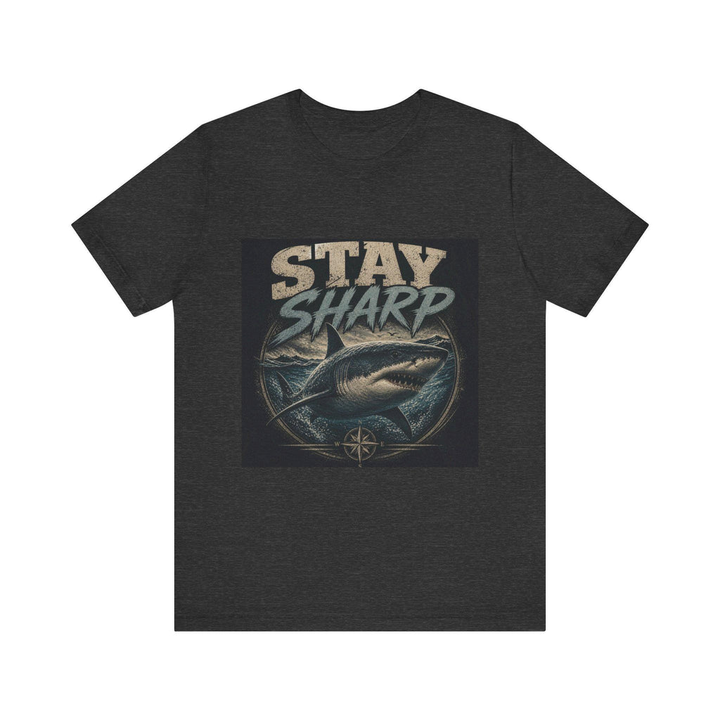Stay Sharp Shark Tee | Vintage Nautical Compass Illustration