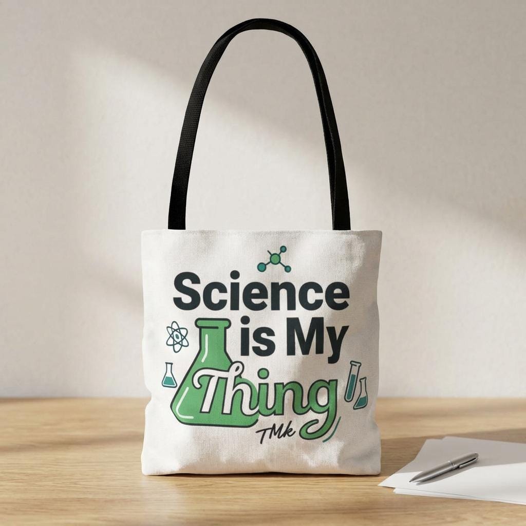 Science Is My Thing tote bag | chemistry beakers design