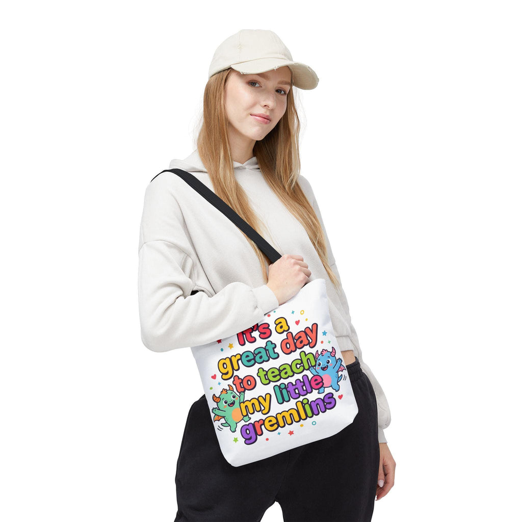 Teacher Tote Bag | "Teach My Little Gremlins" Classroom Design, Polyester Bag