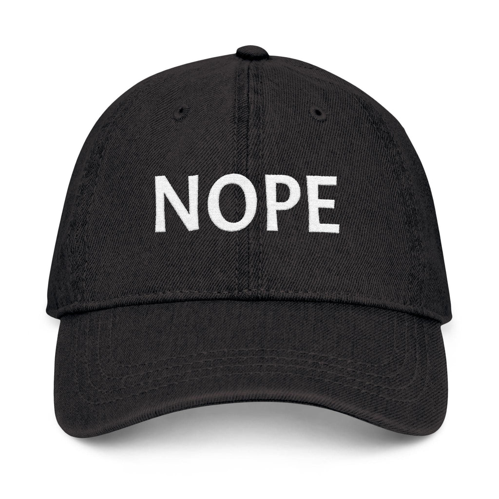NOPE embroidered denim hat | simple text baseball cap