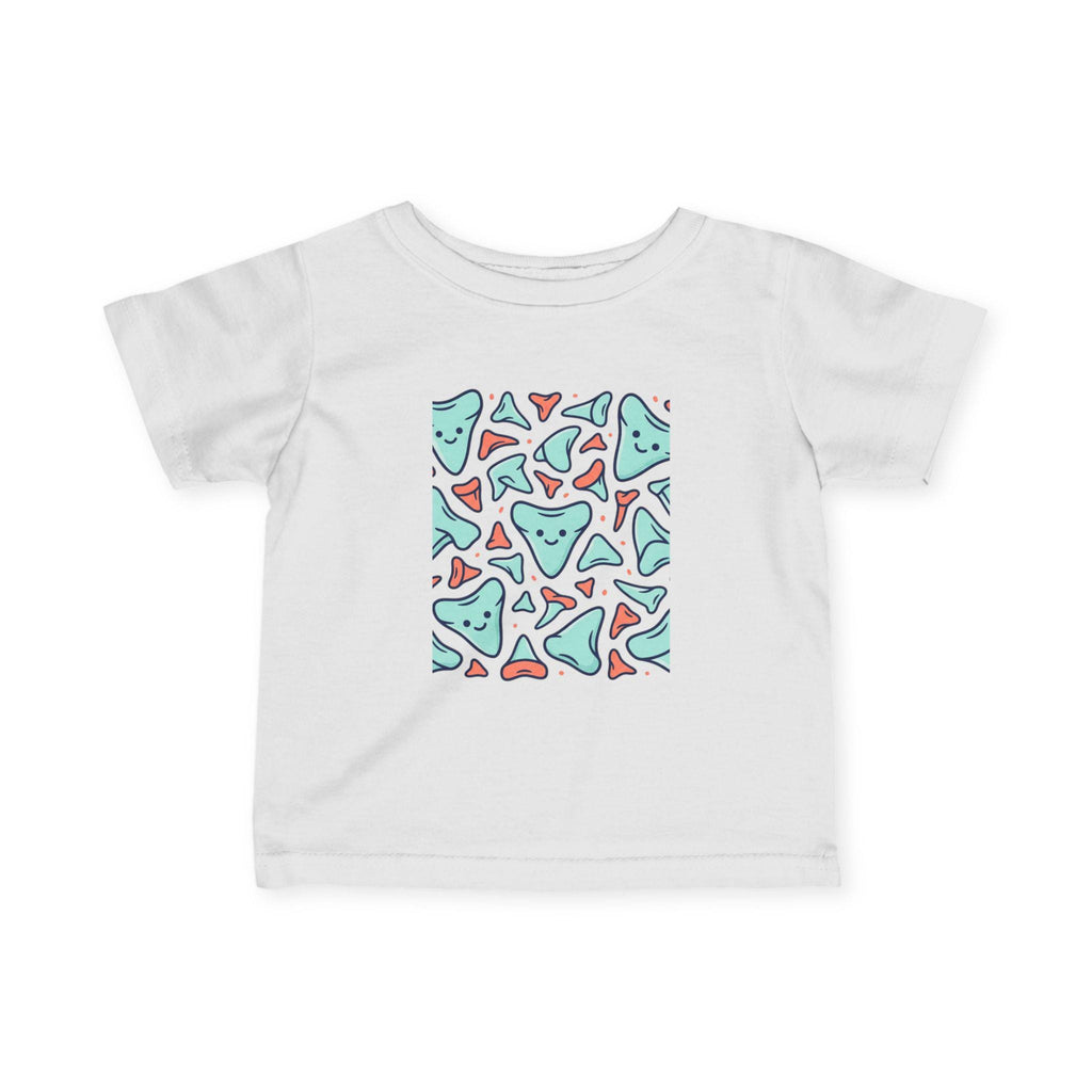 Smiling Triangle Pattern Infant Tee | Cute Geometric Shapes, Pastel Print