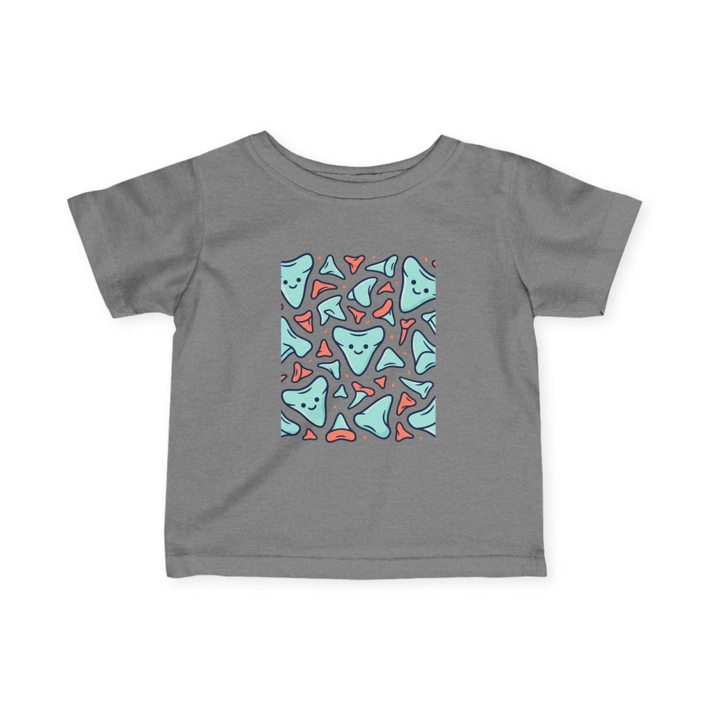 Smiling Triangle Pattern Infant Tee | Cute Geometric Shapes, Pastel Print