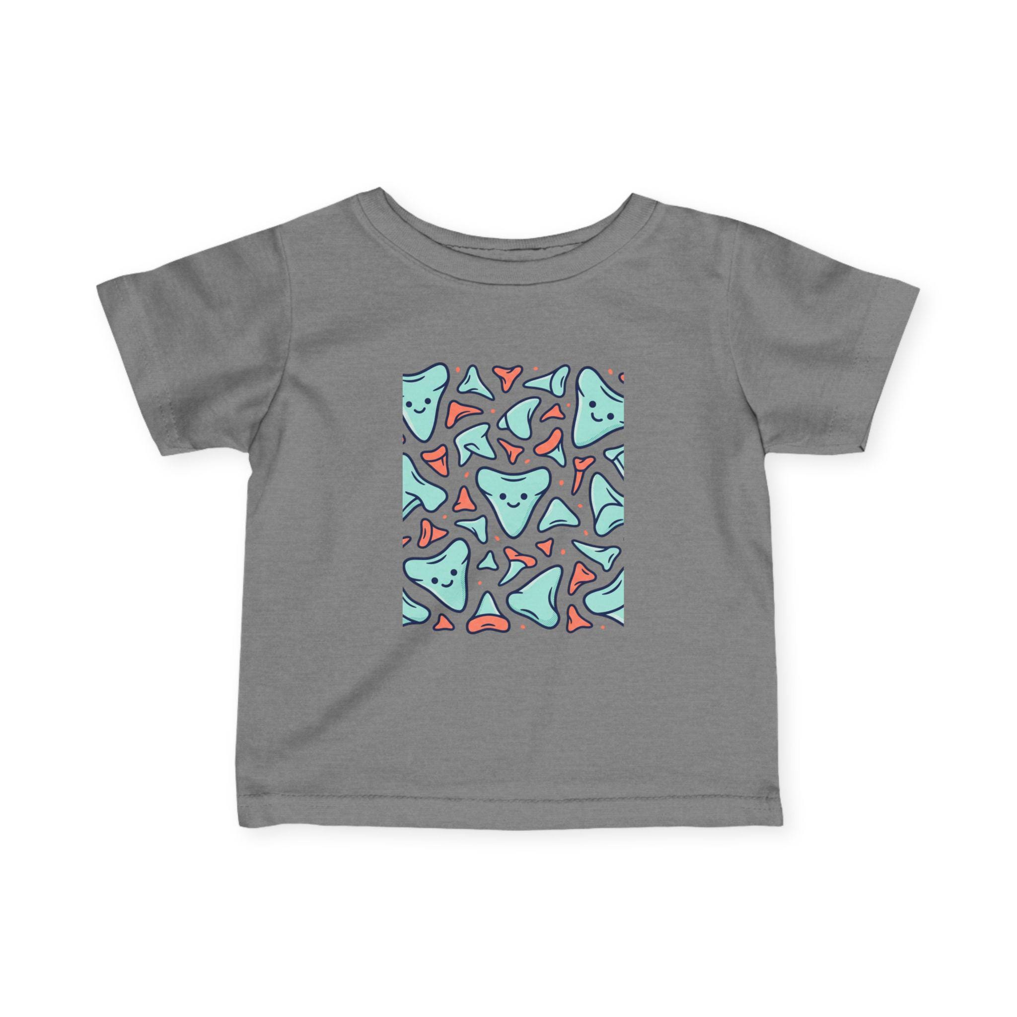 Smiling Triangle Pattern Infant Tee | Cute Geometric Shapes, Pastel Print