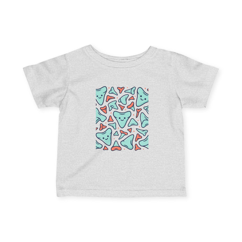 Smiling Triangle Pattern Infant Tee | Cute Geometric Shapes, Pastel Print