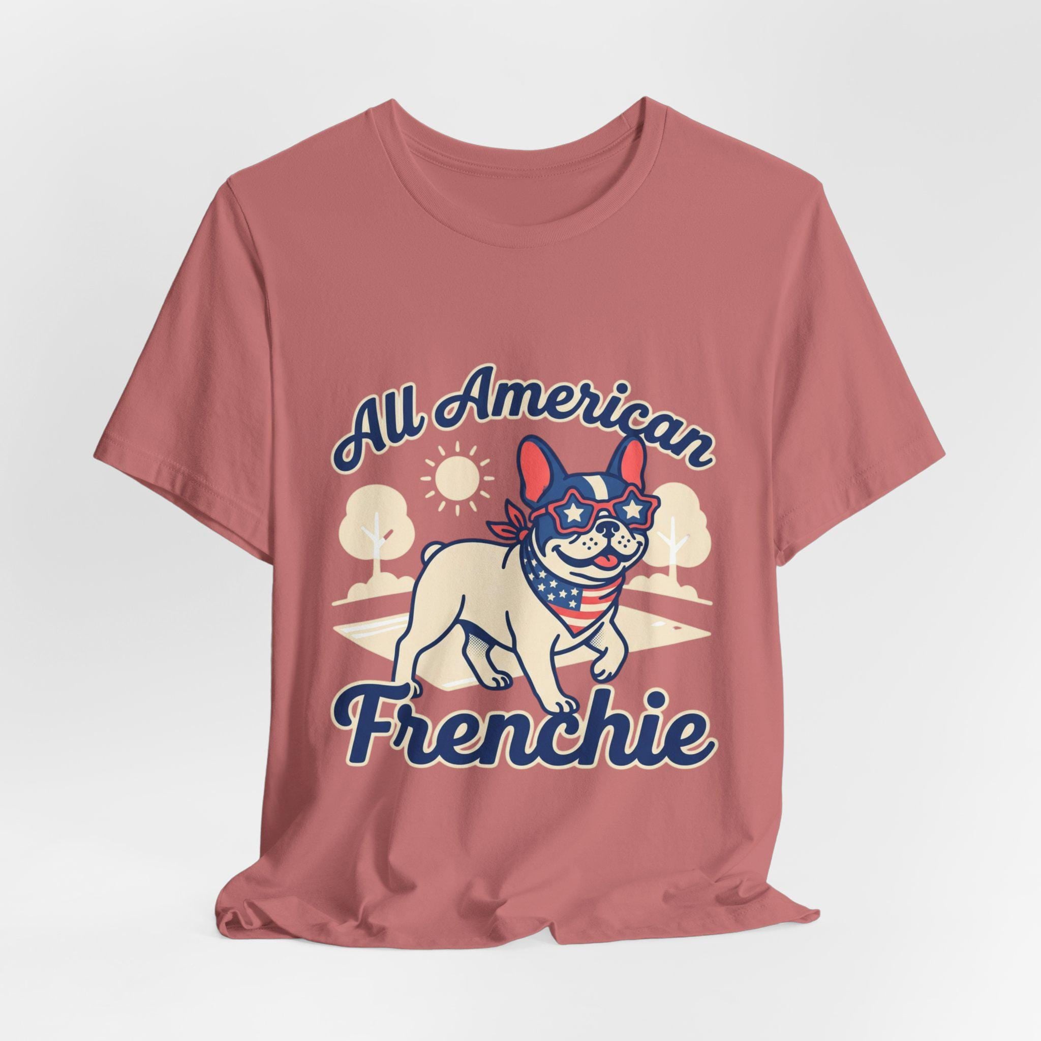 All American Frenchie T-Shirt | Patriotic French Bulldog Tee, 4th of July Dog Shirt