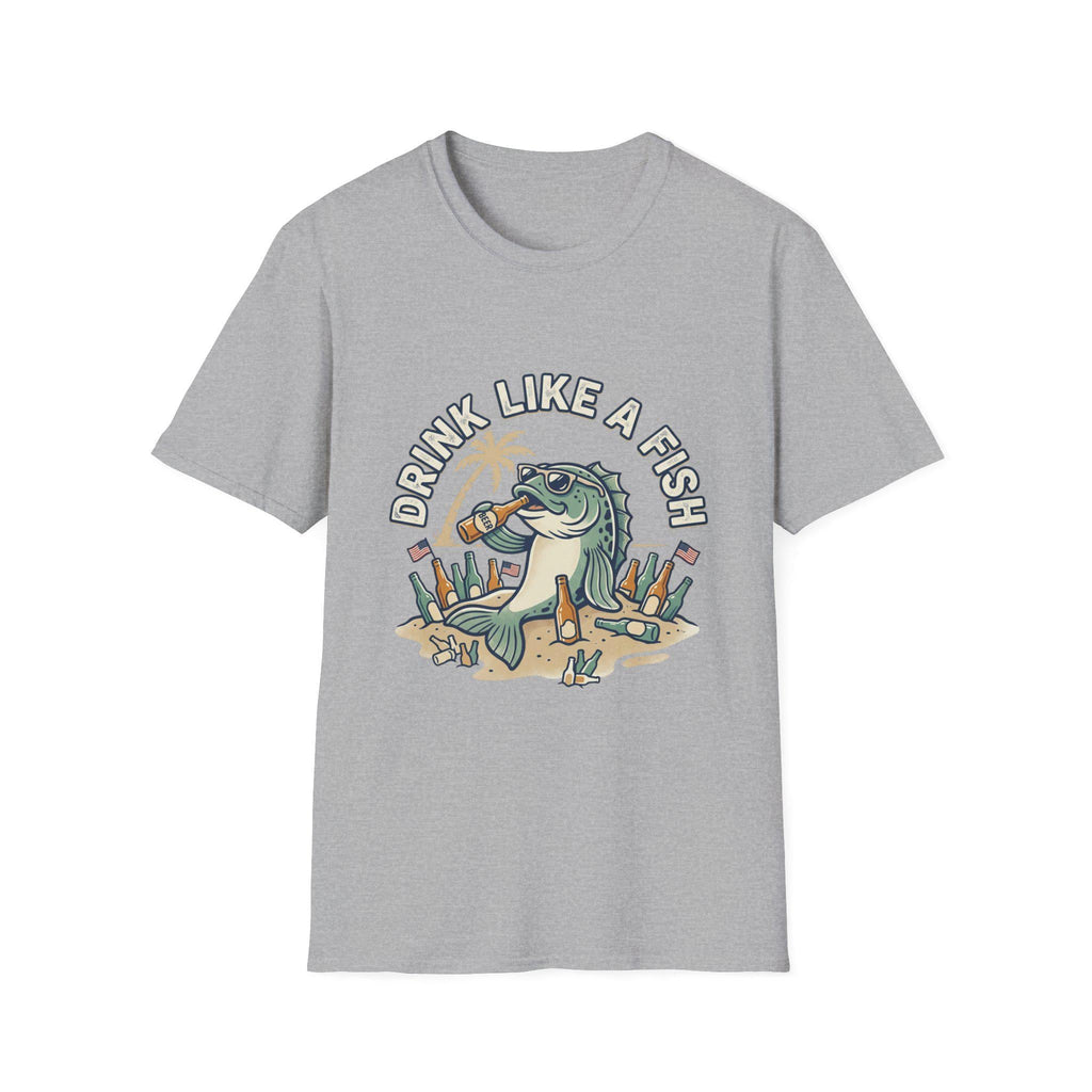 Drink Like a Fish T-Shirt | Fishing Bass Illustration, Coastal Beer Tee