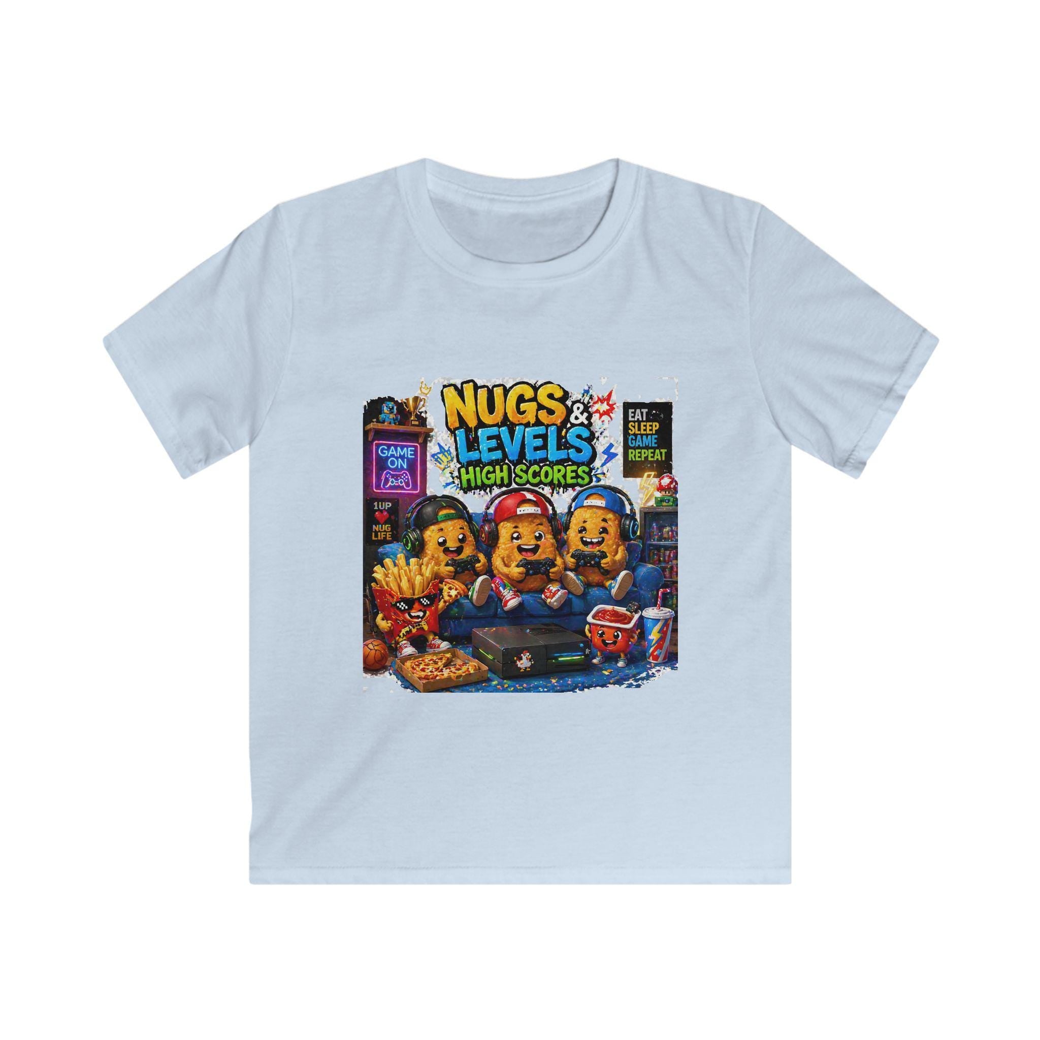 Nugs Levels Arcade Game Kids Tee | Cartoon Nuggets High Scores