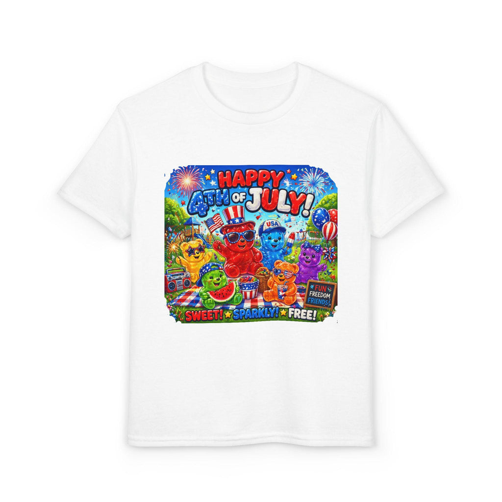 Happy 4th of July Cartoon Characters T-Shirt | Kids Independence Day Tee
