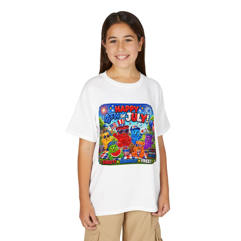 Happy 4th of July Cartoon Characters T-Shirt | Kids Independence Day Tee