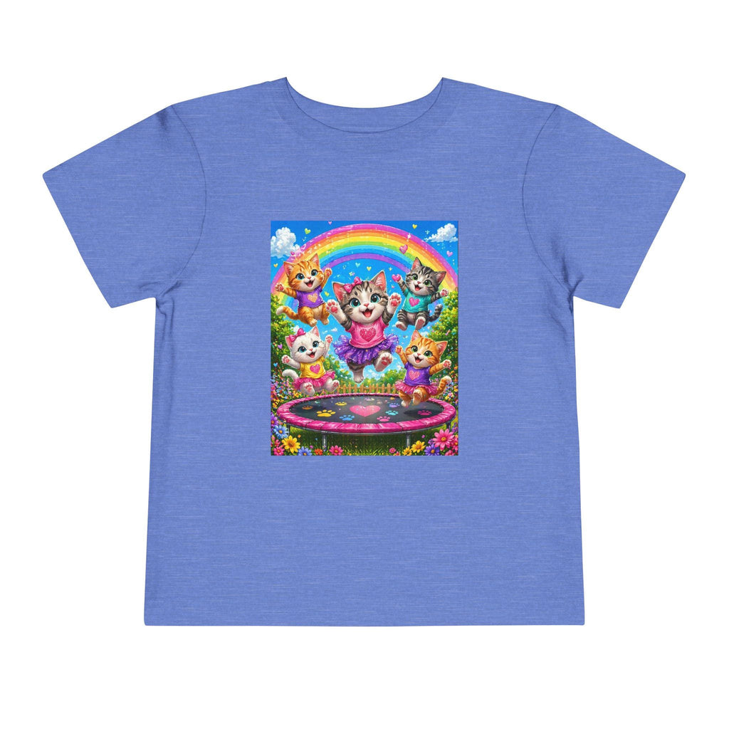 Playful Kittens on Trampoline toddler tee | Rainbow, Flowers, Cute Animals