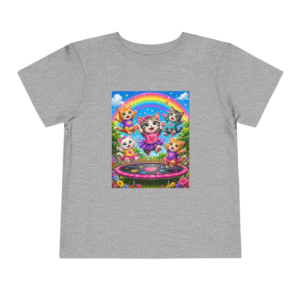 Playful Kittens on Trampoline toddler tee | Rainbow, Flowers, Cute Animals