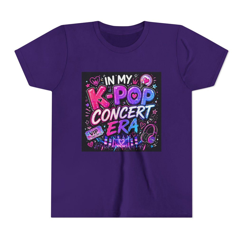 K-Pop Concert Era Youth Tee | Kids Music Fan Shirt, Neon Stage Design