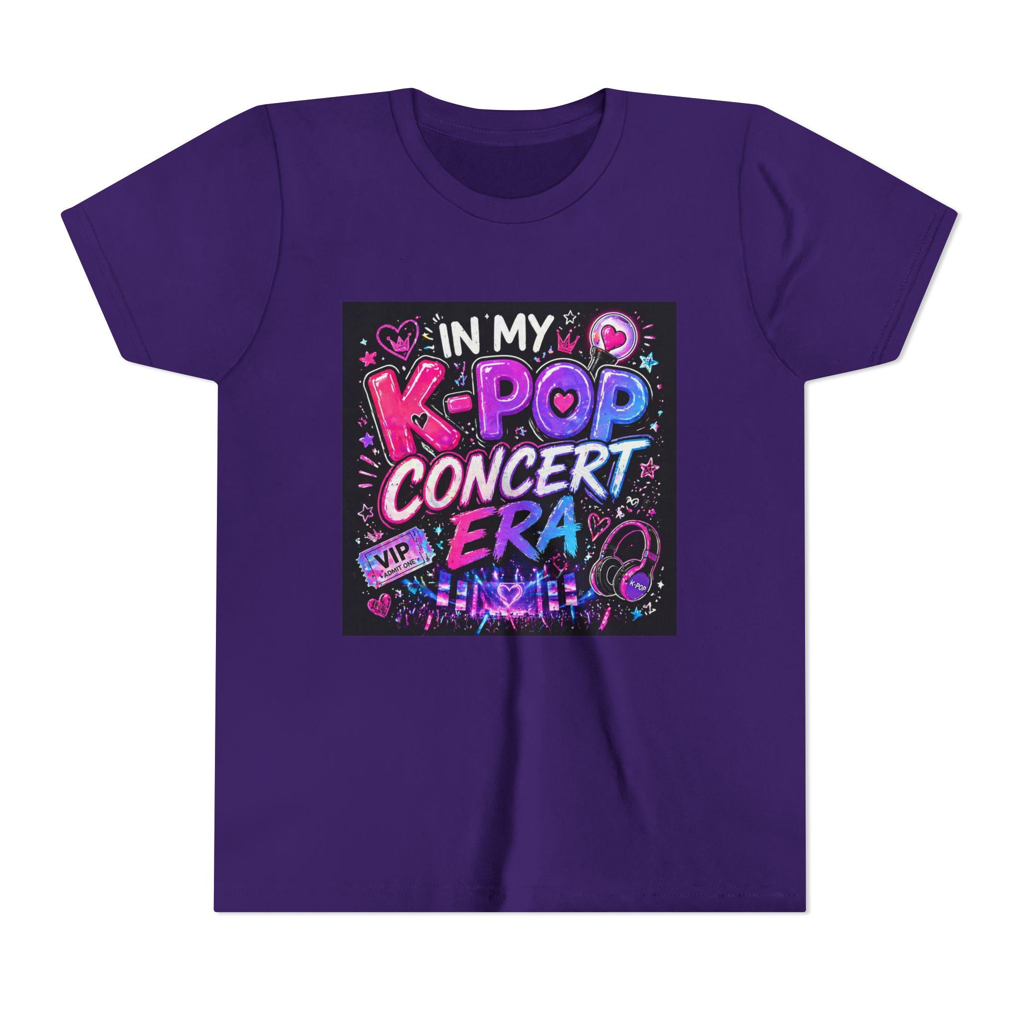 K-Pop Concert Era Youth Tee | Kids Music Fan Shirt, Neon Stage Design