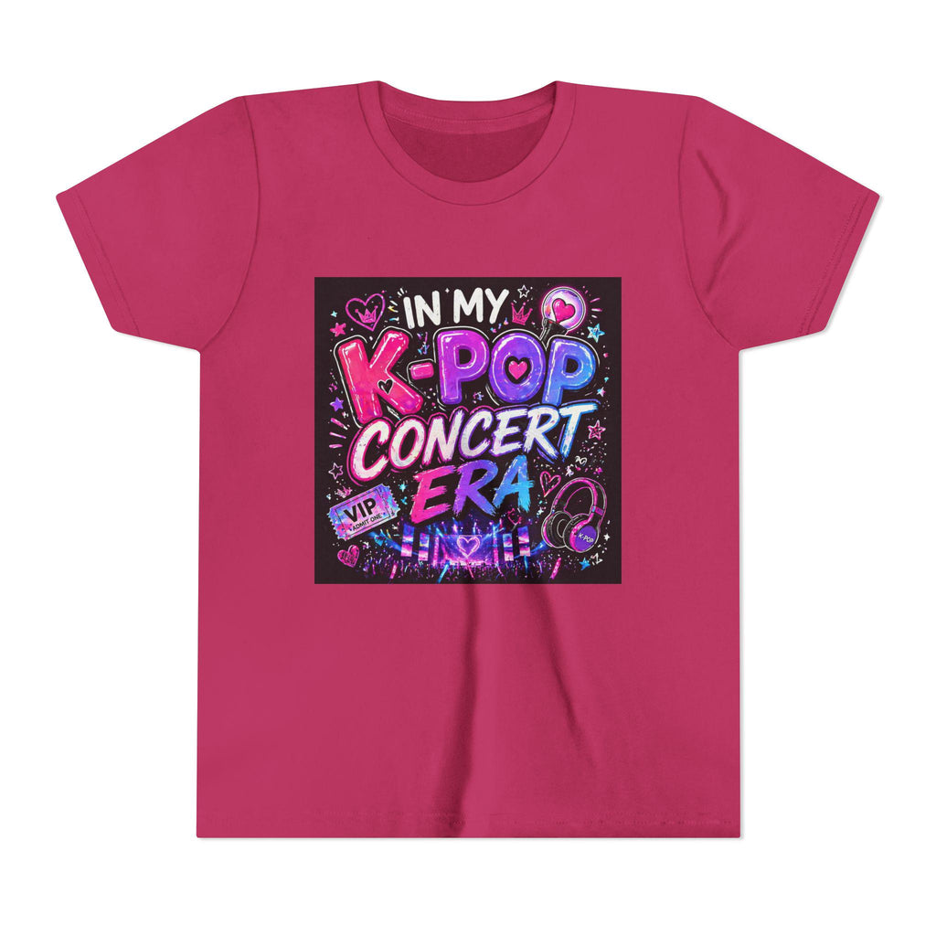 K-Pop Concert Era Youth Tee | Kids Music Fan Shirt, Neon Stage Design