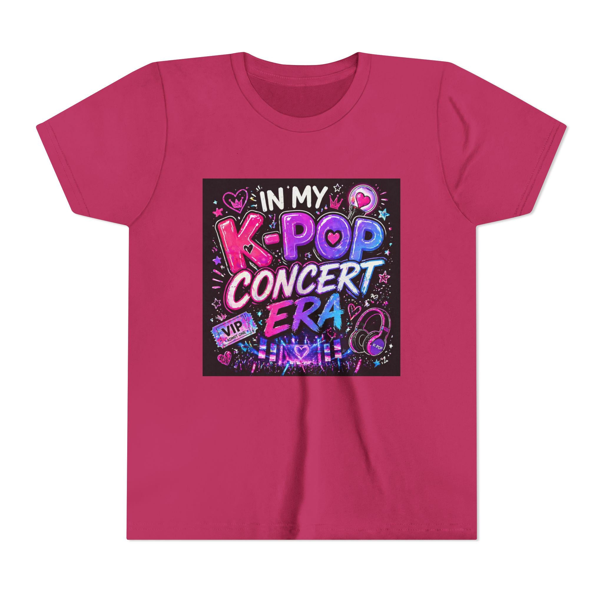 K-Pop Concert Era Youth Tee | Kids Music Fan Shirt, Neon Stage Design