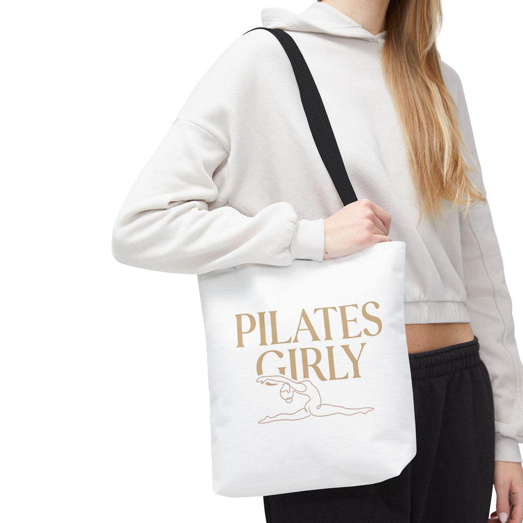 Pilates Girly Tote Bag | Fitness Pilates Illustration, Lightweight Canvas