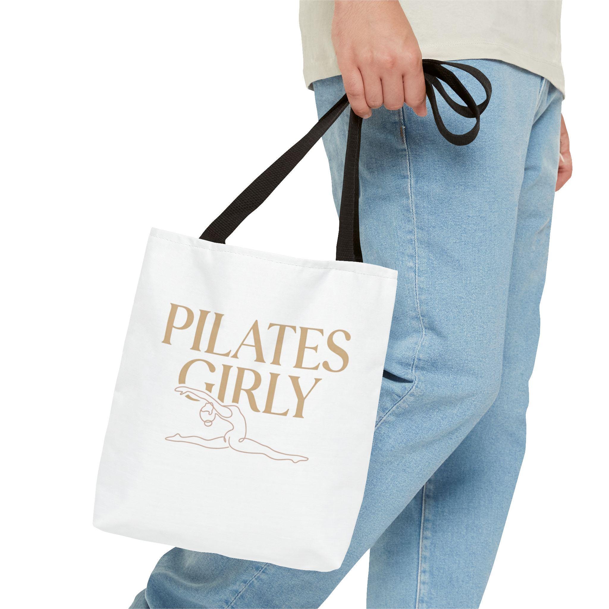Pilates Girly Tote Bag | Fitness Pilates Illustration, Lightweight Canvas
