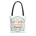 Oncology Nurse heart stethoscope ribbon tote bag | AOP all-over print
