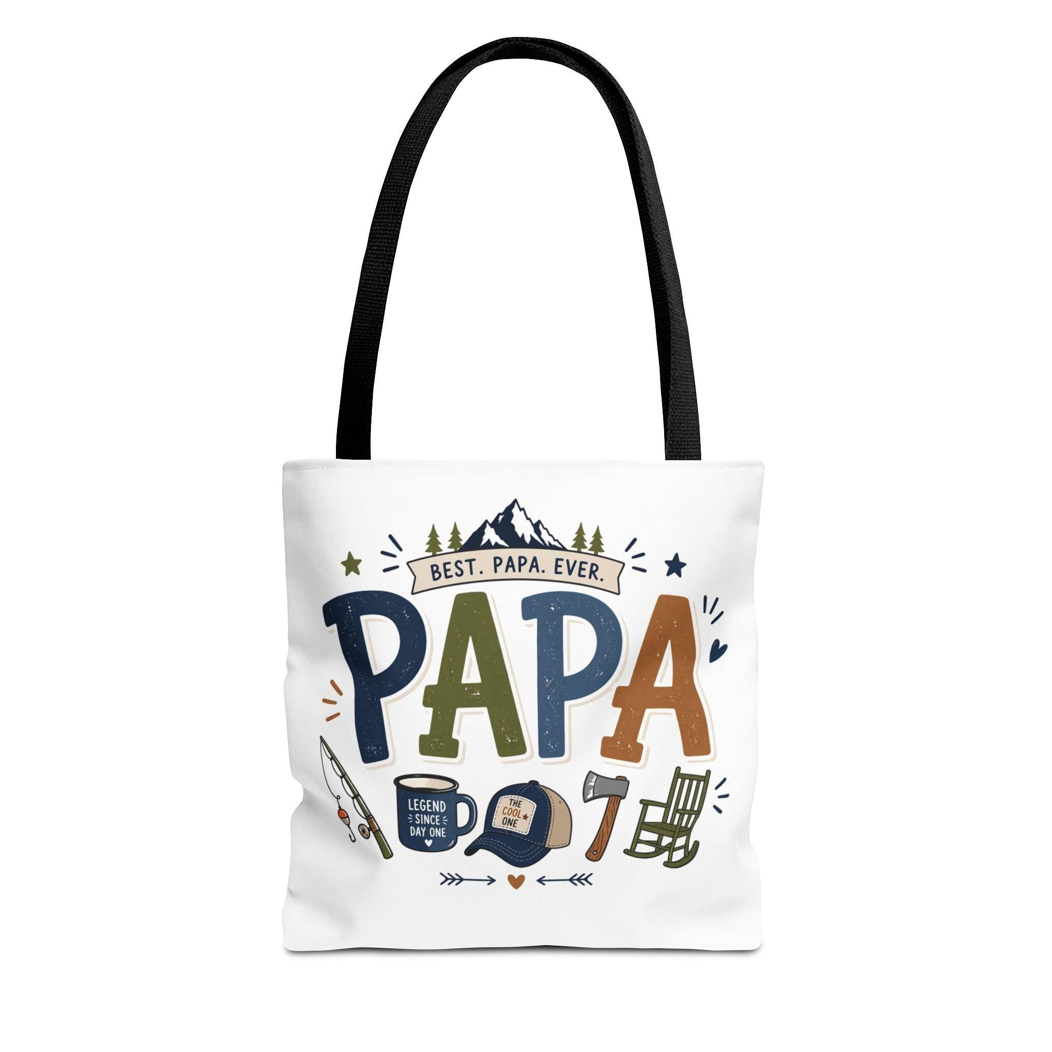 Best Papa Ever PAPA tote bag | Fishing, coffee, cap, axe design