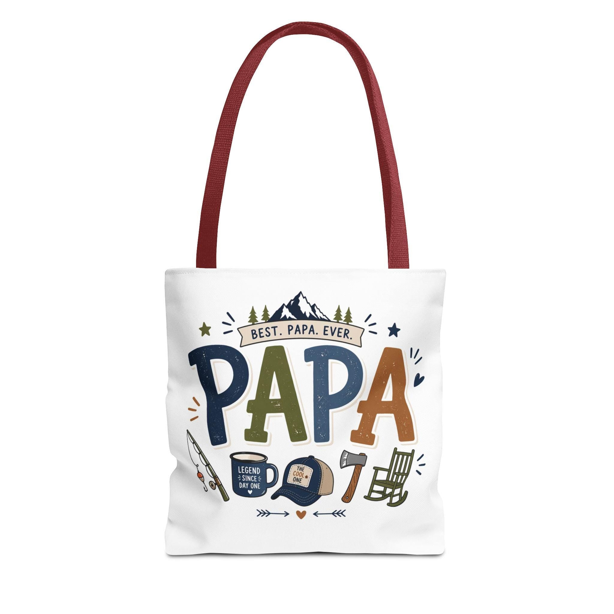 Best Papa Ever PAPA tote bag | Fishing, coffee, cap, axe design