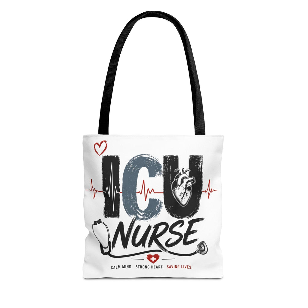 ICU Nurse design Tote Bag | Stethoscope Heartbeat Graphics