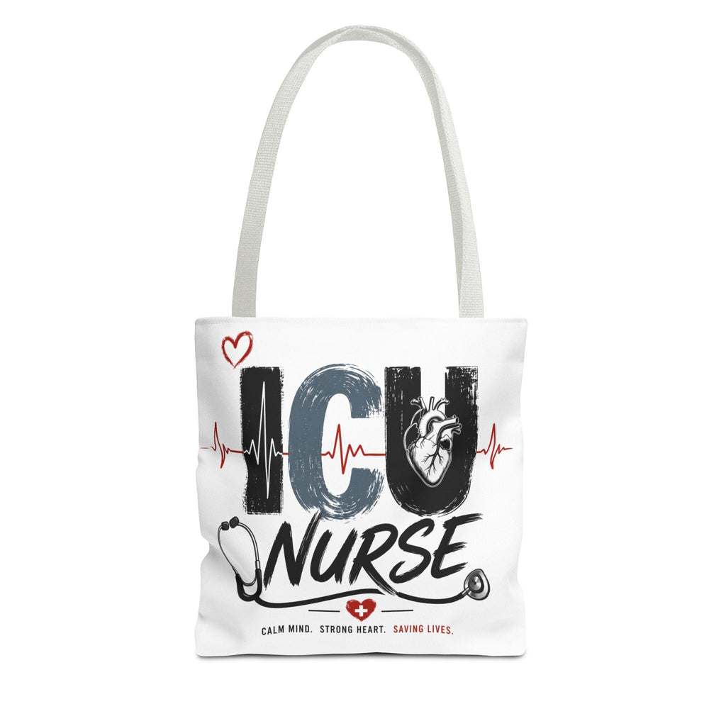 ICU Nurse design Tote Bag | Stethoscope Heartbeat Graphics