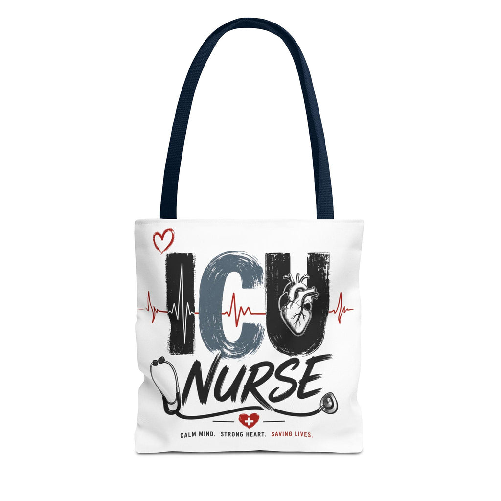 ICU Nurse design Tote Bag | Stethoscope Heartbeat Graphics