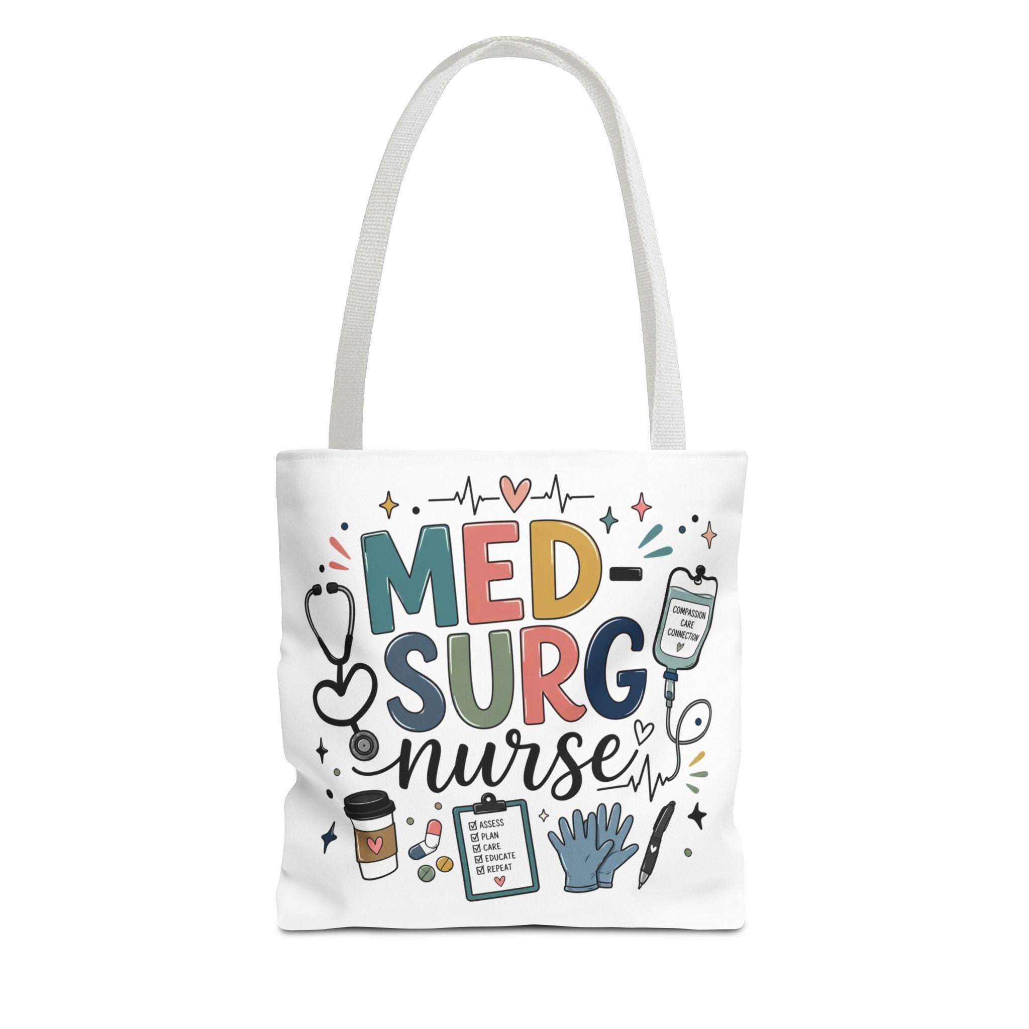 Med-Surg Nurse tote bag | Medical Nursing design, stethoscope IV clipboard