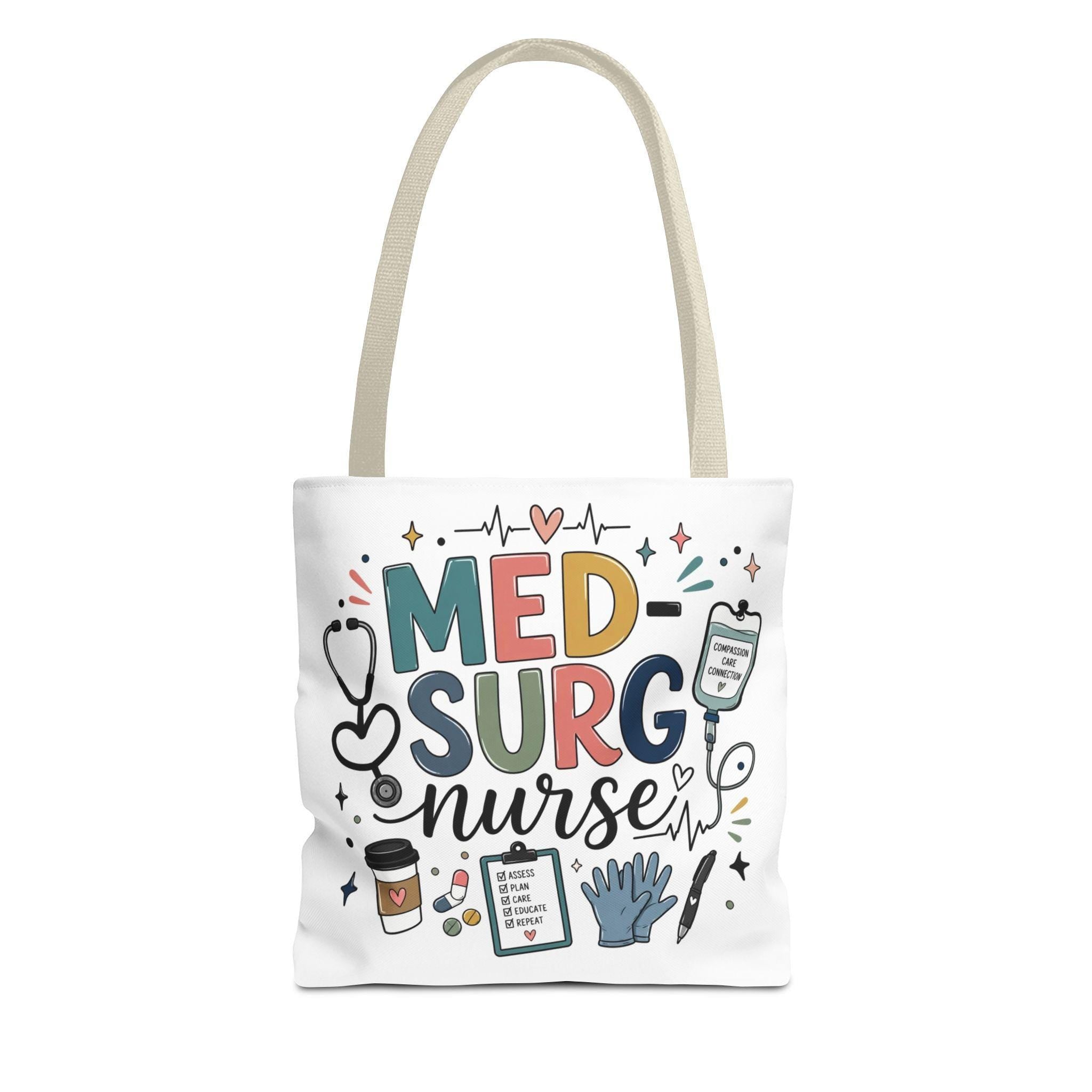 Med-Surg Nurse tote bag | Medical Nursing design, stethoscope IV clipboard