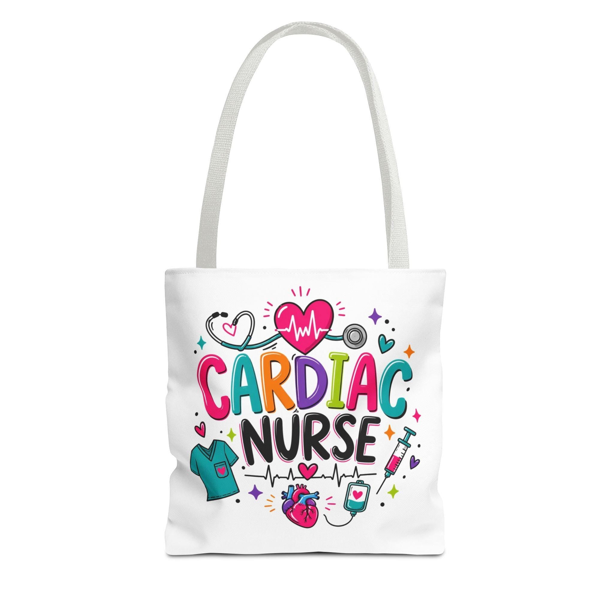 Cardiac Nurse Tote Bag | Heartbeat Stethoscope Scrubs Medical Design