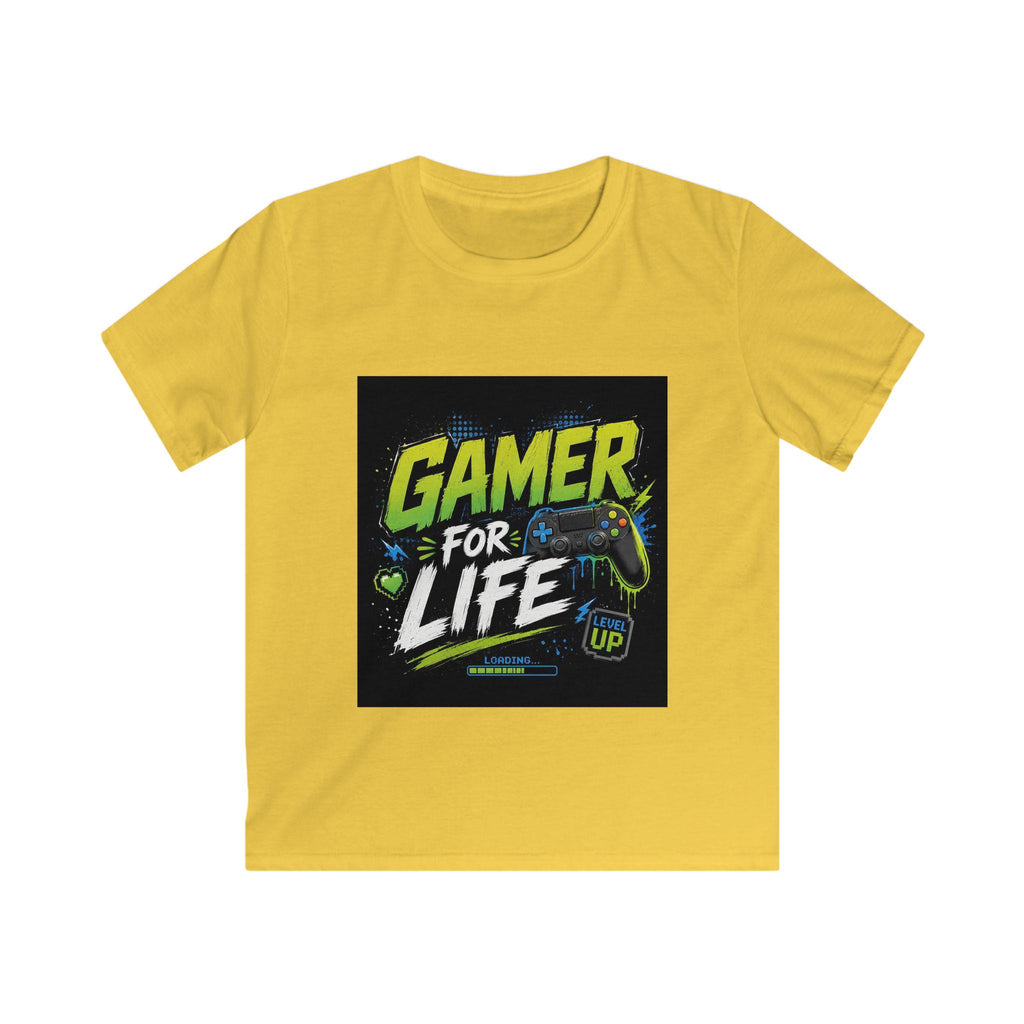 Gamer For Life Kids Tee | Video Game Controller, Neon Gamer Design