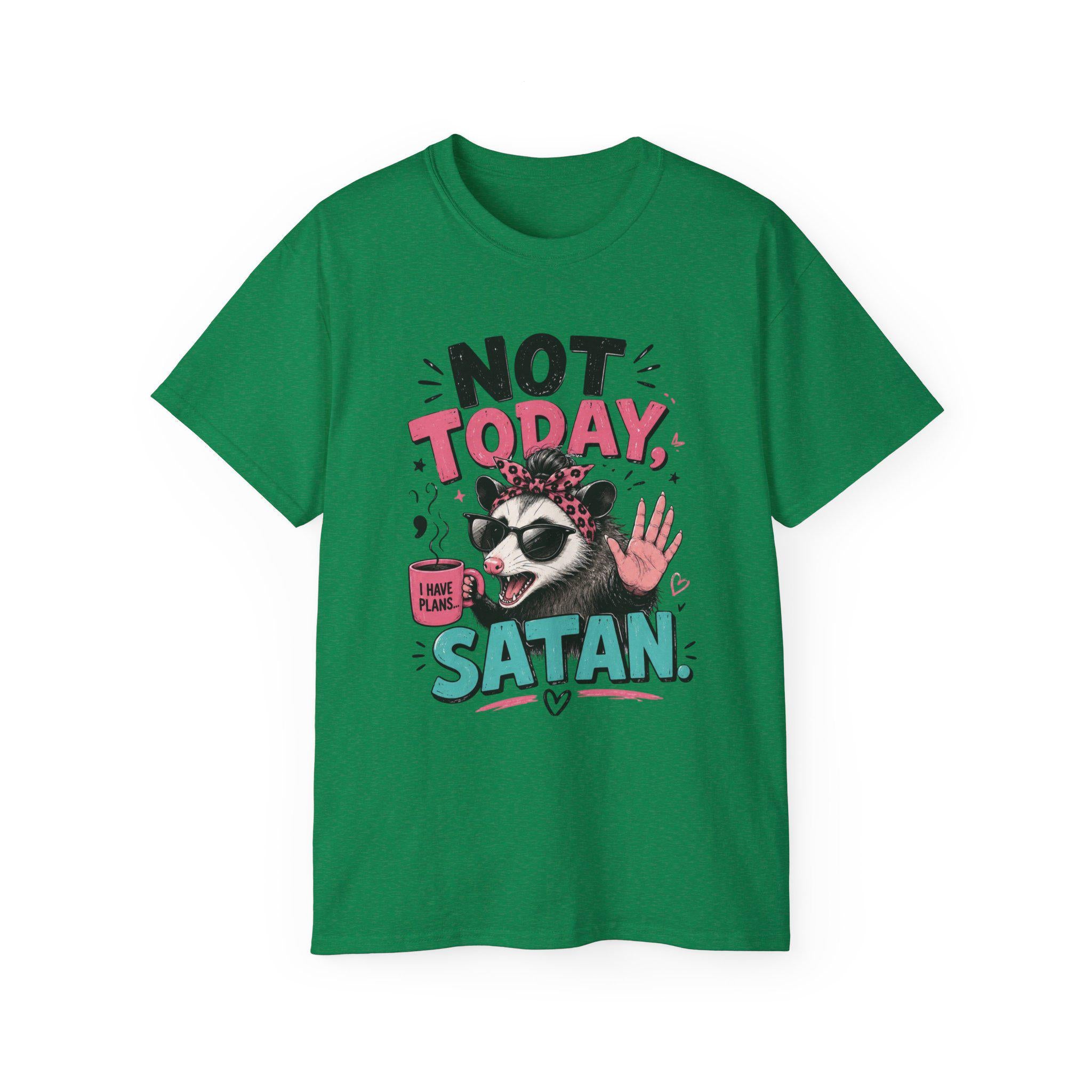 Not Today Satan raccoon graphic Tee | funny sarcastic slogan shirt