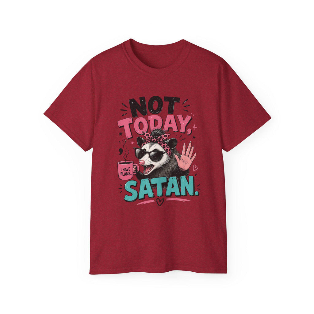 Not Today Satan raccoon graphic Tee | funny sarcastic slogan shirt