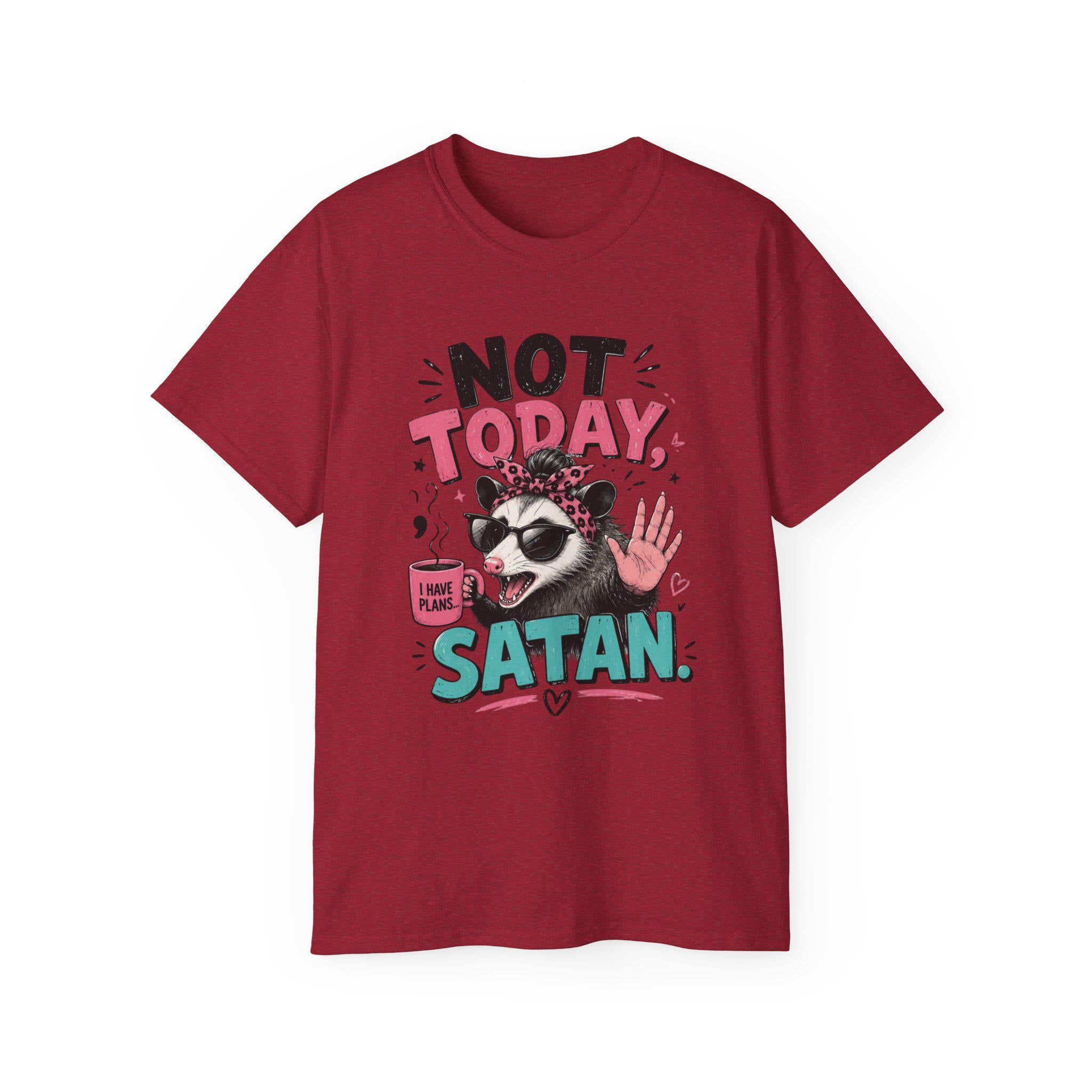Not Today Satan raccoon graphic Tee | funny sarcastic slogan shirt