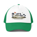 Let's Par Tee golf graphic Foam Mesh-Back Trucker Cap | golf course palm trees
