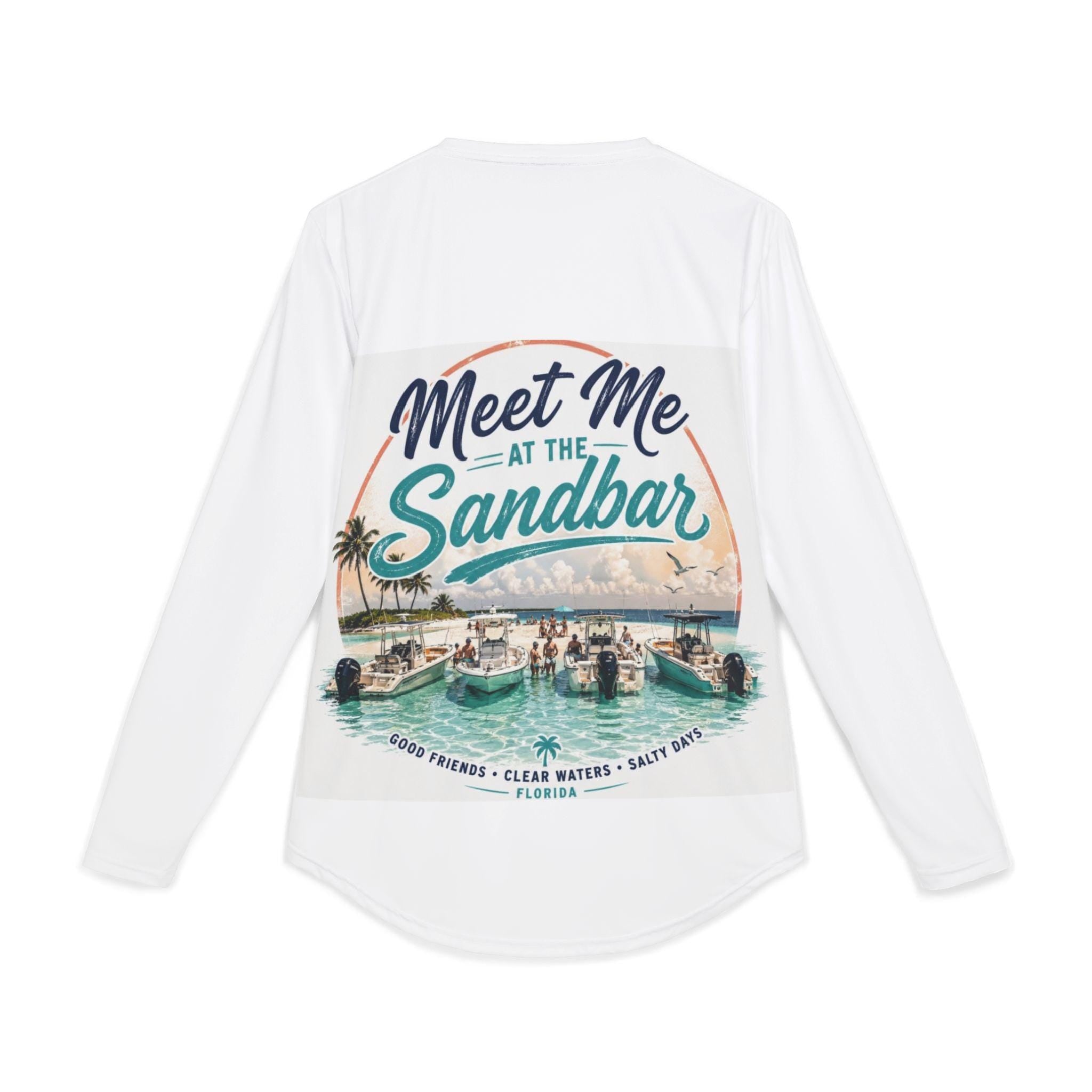 Meet Me at the Sandbar Long Sleeve Shirt | Beach Scene, Tropical Bar