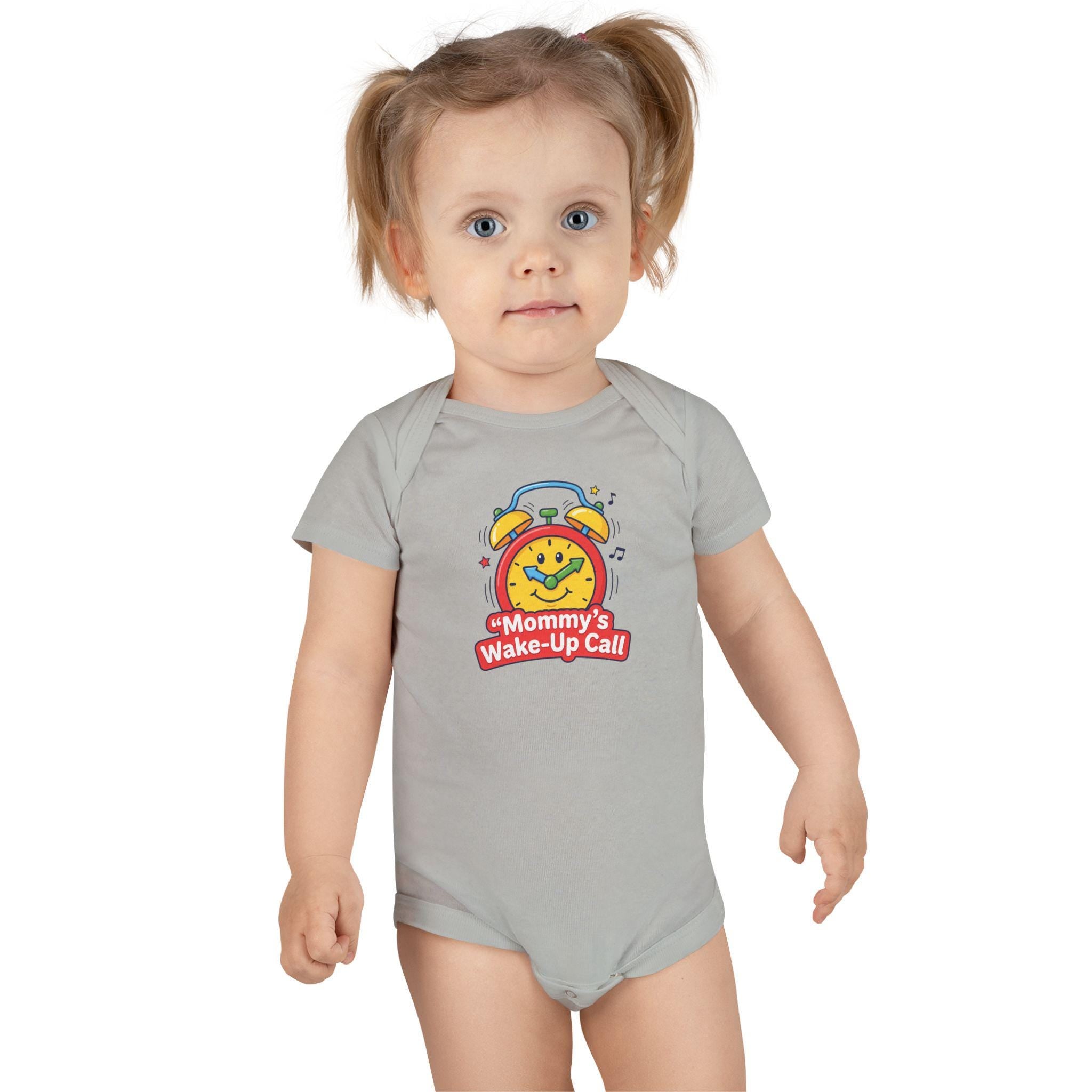 Mommy's Wake-Up Call Baby Onesie, Alarm Clock Baby Bodysuit