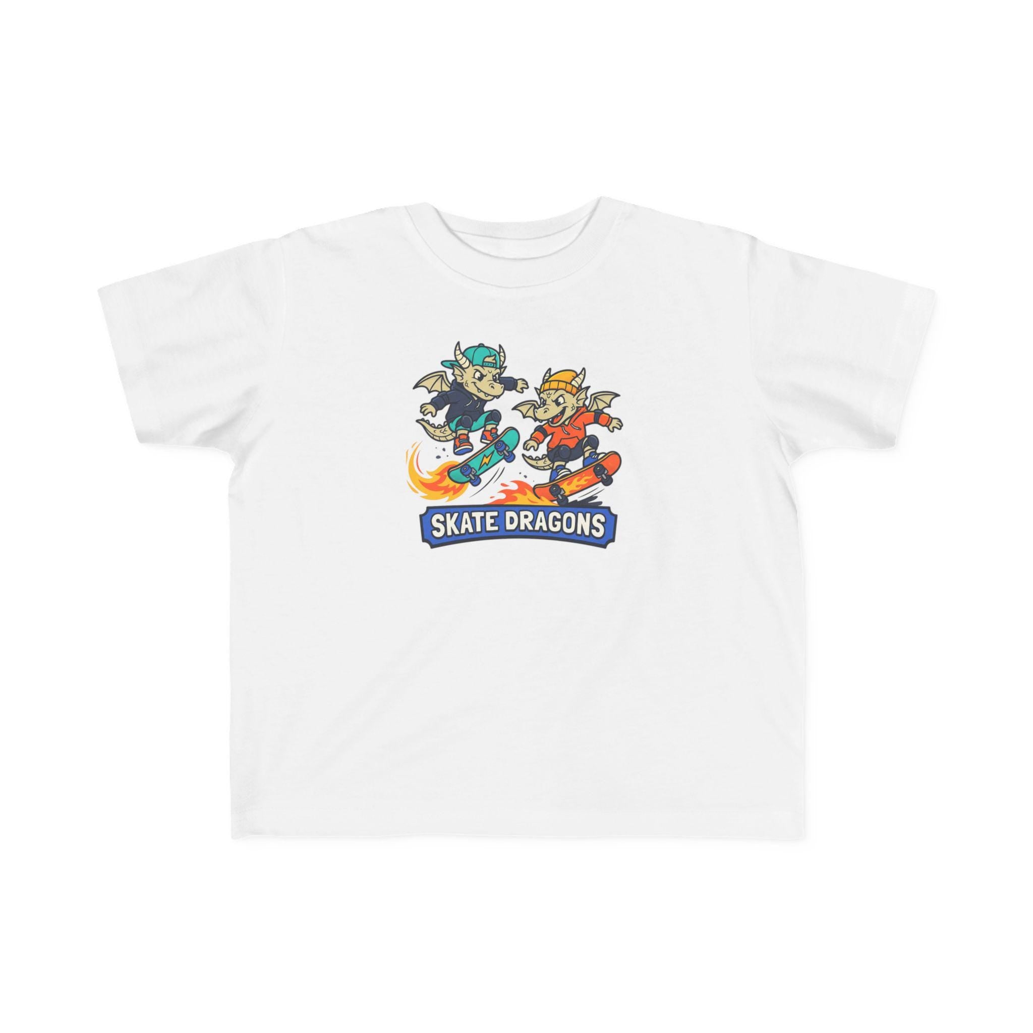 Skate Dragons toddler t-shirt | playful skateboarding dragon characters