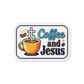 Coffee and Jesus Die-Cut Magnet | Christian Faith Coffee Decor