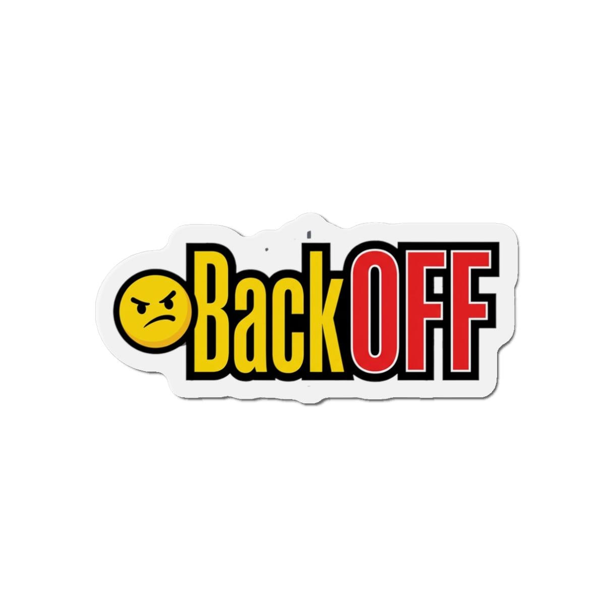 Angry Emoji Back OFF Die-Cut Magnet | Refrigerator Sticker