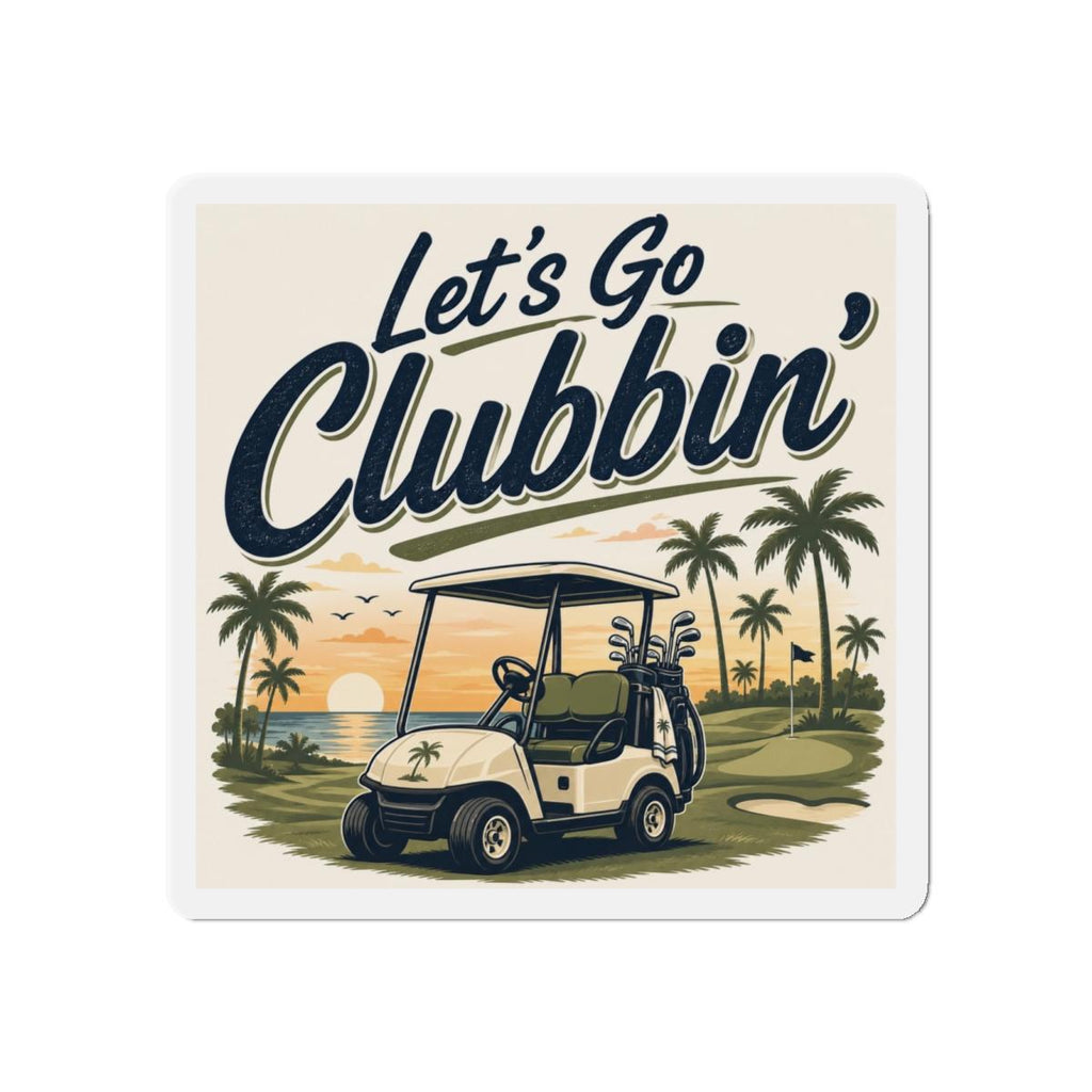 Golf Cart Magnet | Sunset Beach Clubbin' Die-Cut Vinyl Sticker