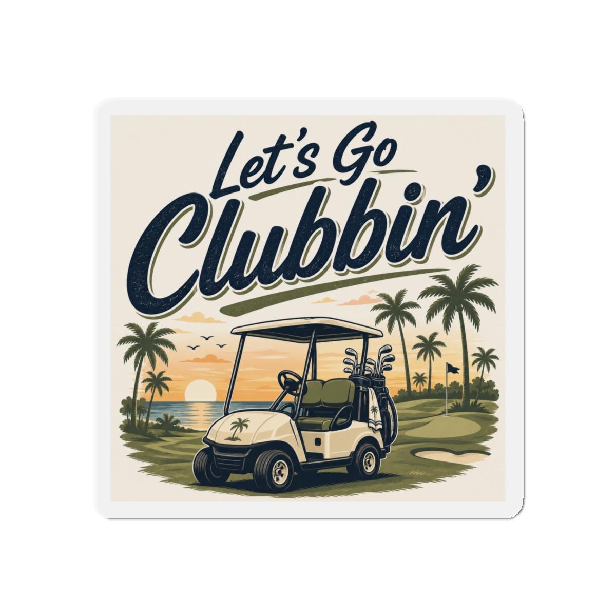 Golf Cart Magnet | Sunset Beach Clubbin' Die-Cut Vinyl Sticker