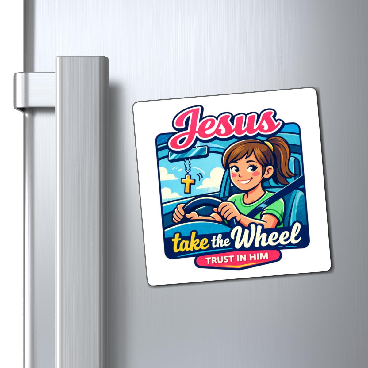 Jesus Take the Wheel magnet, Christian faith car decal | Trust in Him