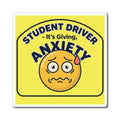 Student Driver It's Giving Anxiety Magnet | Funny Emoji Car Sign